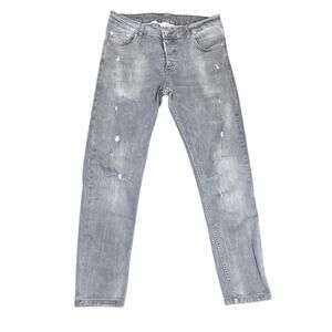 Dsquared2 Womens Black Charcoal Skater Jeans Slim‎ Distressed Sz 44, 30"x 26" US